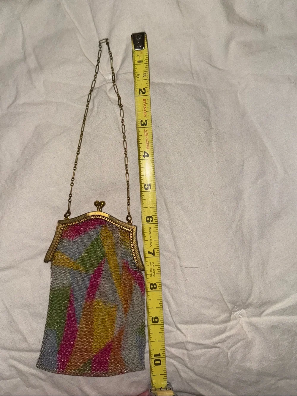 Rare 1920s Art Deco Gold Mesh/Silver Plated Rainbow coin purse